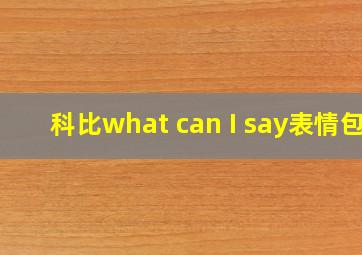 科比what can I say表情包